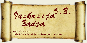 Vaskrsija Badža vizit kartica